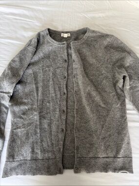 Garnet Hill Light Gray 100% Cashmere Sweater